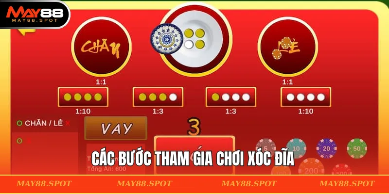 Các bước tham gia chơi xóc đĩa 