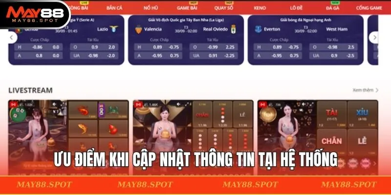 Ưu điểm khi cập nhật thông tin tại hệ thống